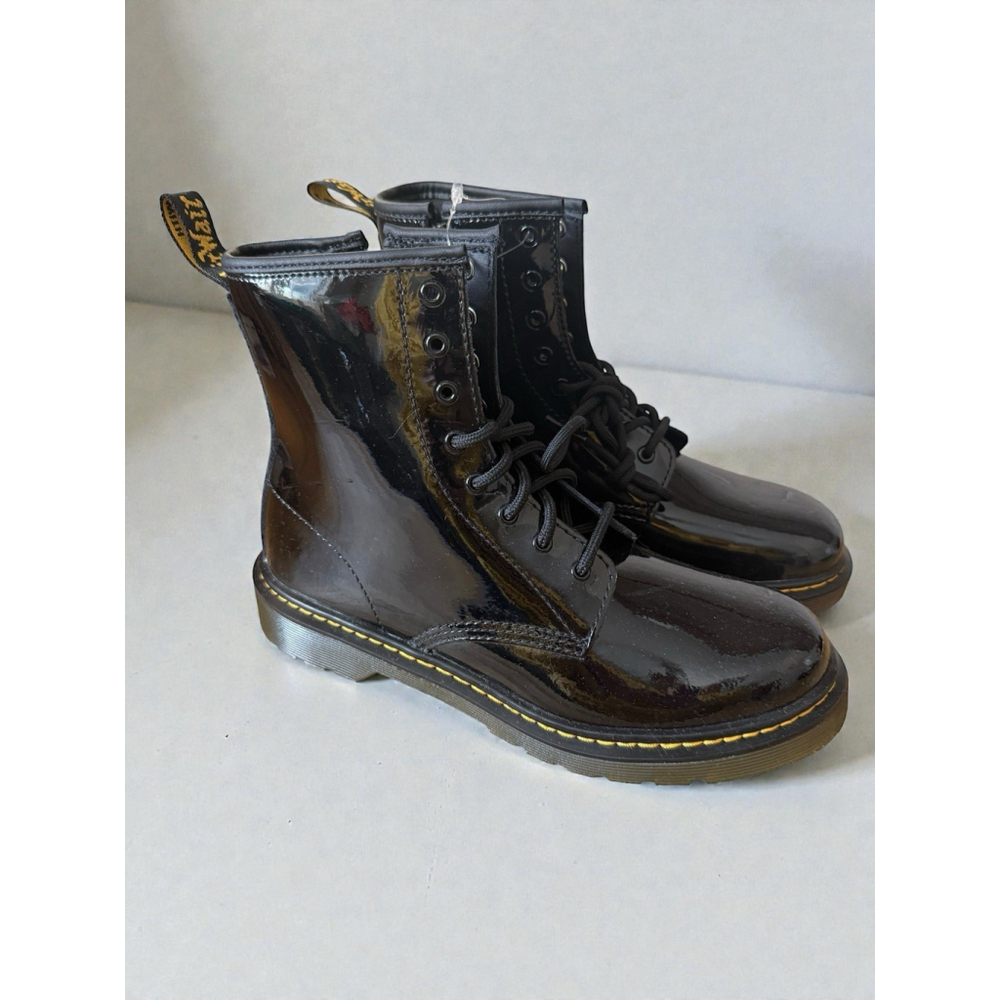 Dr. Doc Martens‎ Boots 1460 Black Patent Leather Youth Size 6 Girls 5 Boys NWOB